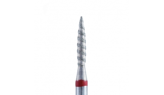 Фреза Кристалл Nails алмазная Торнадо, диаметр 1,8 мм, красная насечка
